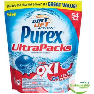 Purex UltraPacks Plus Oxi Liquid Laundry Detergent, 54 count