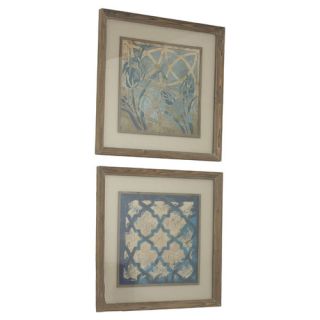 Uttermost Stained Glass Indigo 2 Piece Framed Painting Print Set