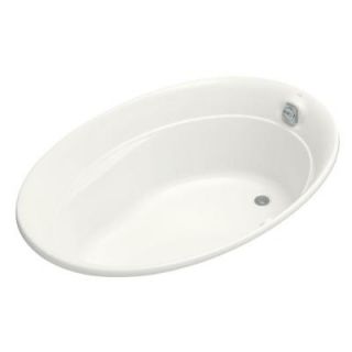 KOHLER Serif BubbleMassage 5 ft. Acrylic Oval Drop in Whirlpool Bathtub in White K 1337 G 0