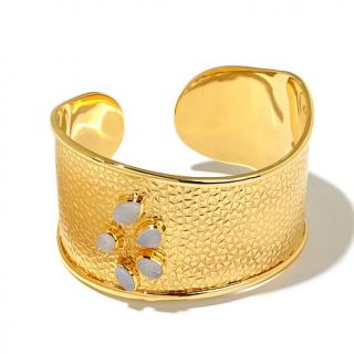 Jewels of Istanbul Drusy Quartz Gold Plated Sterling Silver Cuff Bracelet   7980484