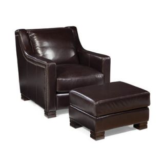 Palatial Furniture Carrington Leather Arm Chair and Ottoman