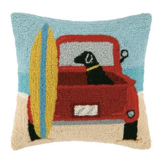 Surf Lab with Truck Hook Wool Throw Pillow by Peking Handicraft