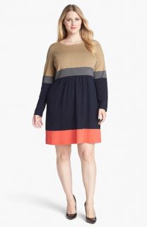 Eliza J Colorblock Sweater Dress (Plus Size)