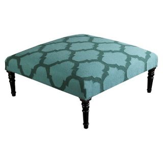 Surya Furniture Geometric Ottoman   Teal/Forest