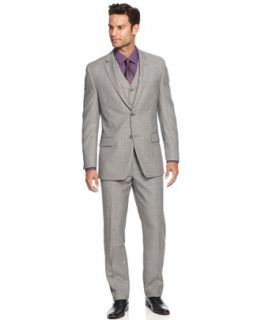 Alfani Light Grey Sharkskin Slim Fit Suit Separates   Suits & Suit