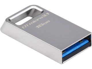 Kingston DataTraveler Micro 3.1 16GB USB 3.1/3.0 Type A Metal Ultra Compact Flash Drive Model DTMC3/16GB