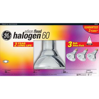GE 3 Pack 60 Watt Indoor Halogen Flood Light Bulb