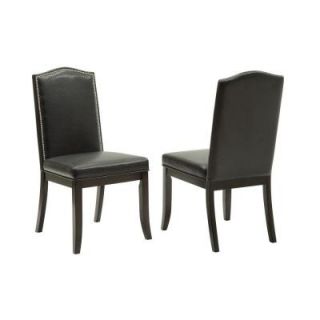 Worldwide Homefurnishings Studded Faux Leather Dining Chair in Black 202 796BK