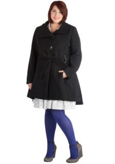 Winterberry Tart Coat in Black   Plus Size  Mod Retro Vintage Coats