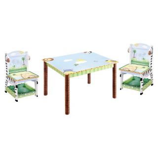 Fantasy Fields Sunny Safari 3 Piece Table and Chair Set   Teamson