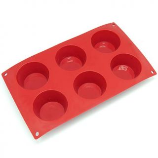Freshware 6 Cavity Silicone Cheesecake, Pudding and Muffin Mold   Red   7309875