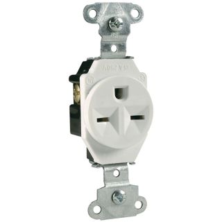 Legrand 15 Amp 250 Volt White Indoor Round Wall Outlet