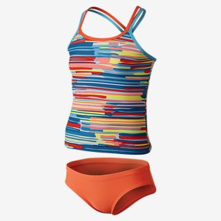 Nike Frequency Spiderback Tankini Girls Two Piece Swimsuit