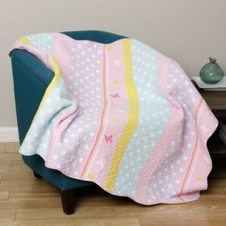 Greenland Home Fashions Polka Dot Stripe Quilted Throw