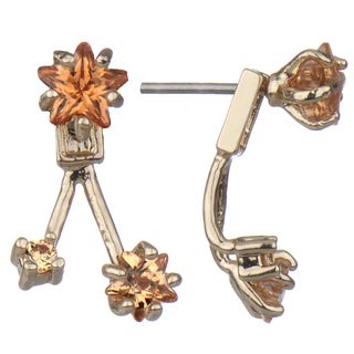 La Preciosa Sterling Silver Crystal Flower Stud Behind the ear