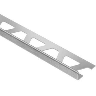 Schluter Schiene Brushed Stainless Steel 7/16 in. x 8 ft. 2 1/2 in. Metal L Angle Tile Edging Trim E110EB