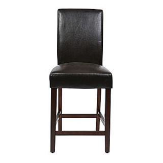 OSP Designs Leather & Wood Counter Stool