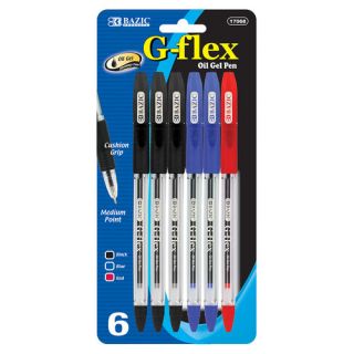 Flex Assorted Color Rollerball Pen, 6/Pack