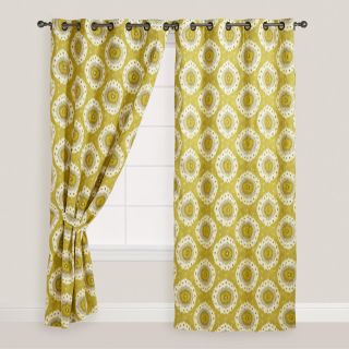 Green Ikat Grommet Top Curtain