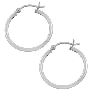 Fremada Solid Silver Filled Round Polished Hoop Earrings   15367906