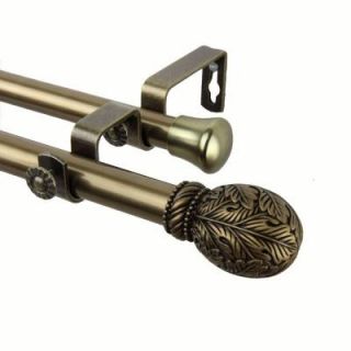 Rod Desyne 48 in.   84 in. Forest Double Curtain Rod in Antique Gold 4706 484