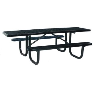 Ultra Play 96 in Black Steel Rectangle Picnic Table