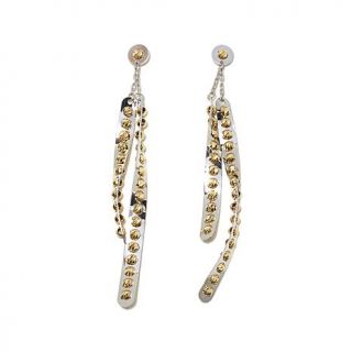 ATHOMIE Diamond Cut 360 Degree Spinning Bead "Feather" Drop Earrings   7373443