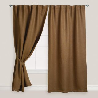 Brown Herringbone Jute Sleevetop Curtain