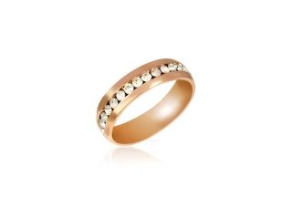 18K Rose Gold Plated Classic CZ Eternity Band   Size 7