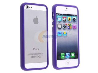 Insten 3 Pack Aluminum Button Bumper TPU Case Covers   Dark Purple / White / Black Compatible With Apple iPhone 5 / 5s 826738