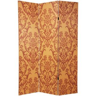 70.88 x 47 Double Sided Damask 3 Panel Room Divider by Oriental