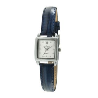 Peugeot Ladies Blue/Silver Square Strap Watch