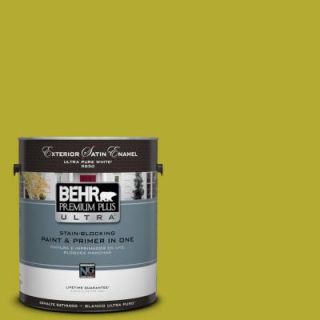 BEHR Premium Plus Ultra 1 gal. #P340 6 Green Neon Satin Enamel Exterior Paint 985301