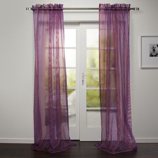 Valse Collection Sheer Rod Pocket 95 inch Plum Curtain Panel