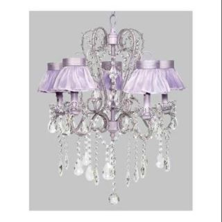 5 Light Chandelier with Ruffled Sheer Skirt Shade