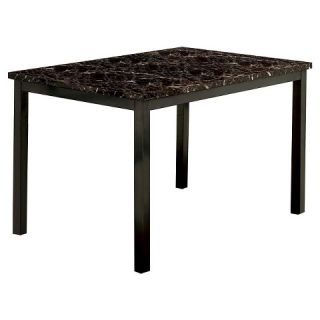 48 Inch Faux Marble Top Dining Table   Black