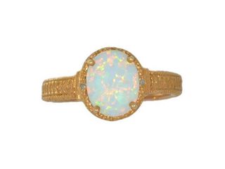 10x8mm Opal & Diamond Oval Ring Sterling Silver 14Kt Rose Gold Plated [Jewelry]