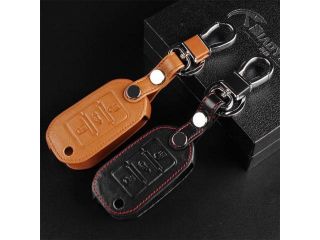 Brand New Car Styling Auto Key Leather Cover Fob Holder With Buckle Compatible For Peugeot 508 307 308 408 2008 3008 etc 3 Colors