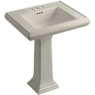 KOHLER Memoirs Ceramic Pedestal Bathroom Sink in Sandbar with Overflow Drain K 2258 4 G9