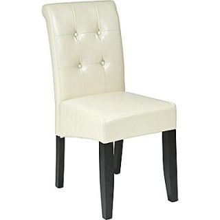 Compare & Buy Office Star MET88 Leather/Wood Dining Chair, Cream from