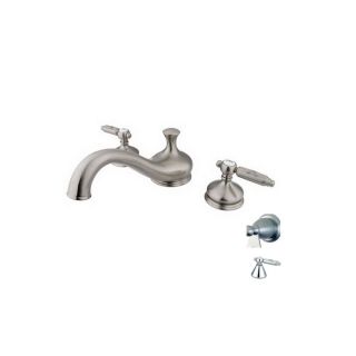 Elements of Design Hot Springs Satin Nickel 2 Handle Handle Adjustable Deck Mount Bathtub Faucet