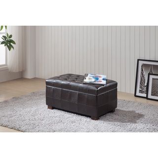 Royal Comfort Collection Traditional Brown Faux Leather Tufted Storage