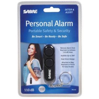 Sabre Personal Alarm   Black Key Chain with Loud Attention Grabbing Siren PA 01