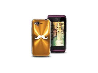 Yellow Gold HTC Rhyme Bliss Aluminum Plated Hard Back Case Cover Q78 Mustache