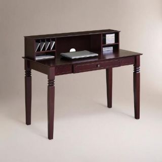 Walnut Brown Douglas Desk with Hutch