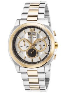 Men's Classic Chronograph Two Tone Steel Silver Tone Dial