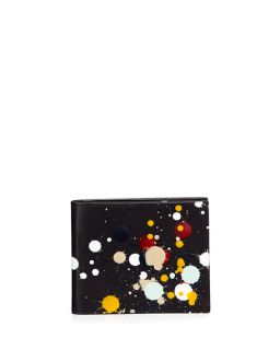 Maison Margiela Paint Splatter Leather Wallet, Black
