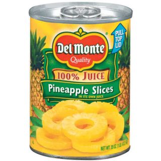 Del Monte In Its Own Juice Pineapple Slices, 20 Oz