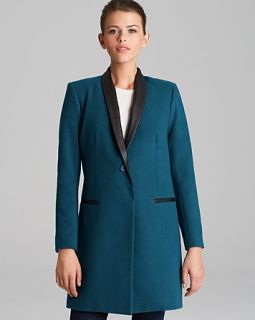 BB Dakota Coat   Melton Leather Lapel