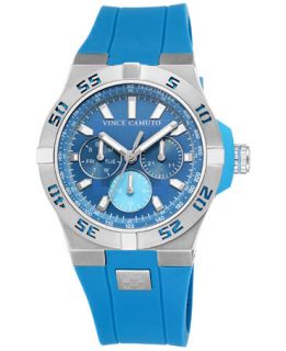 Vince Camuto Womens Blue Silicone Strap Watch 43mm VC/1010LBSV